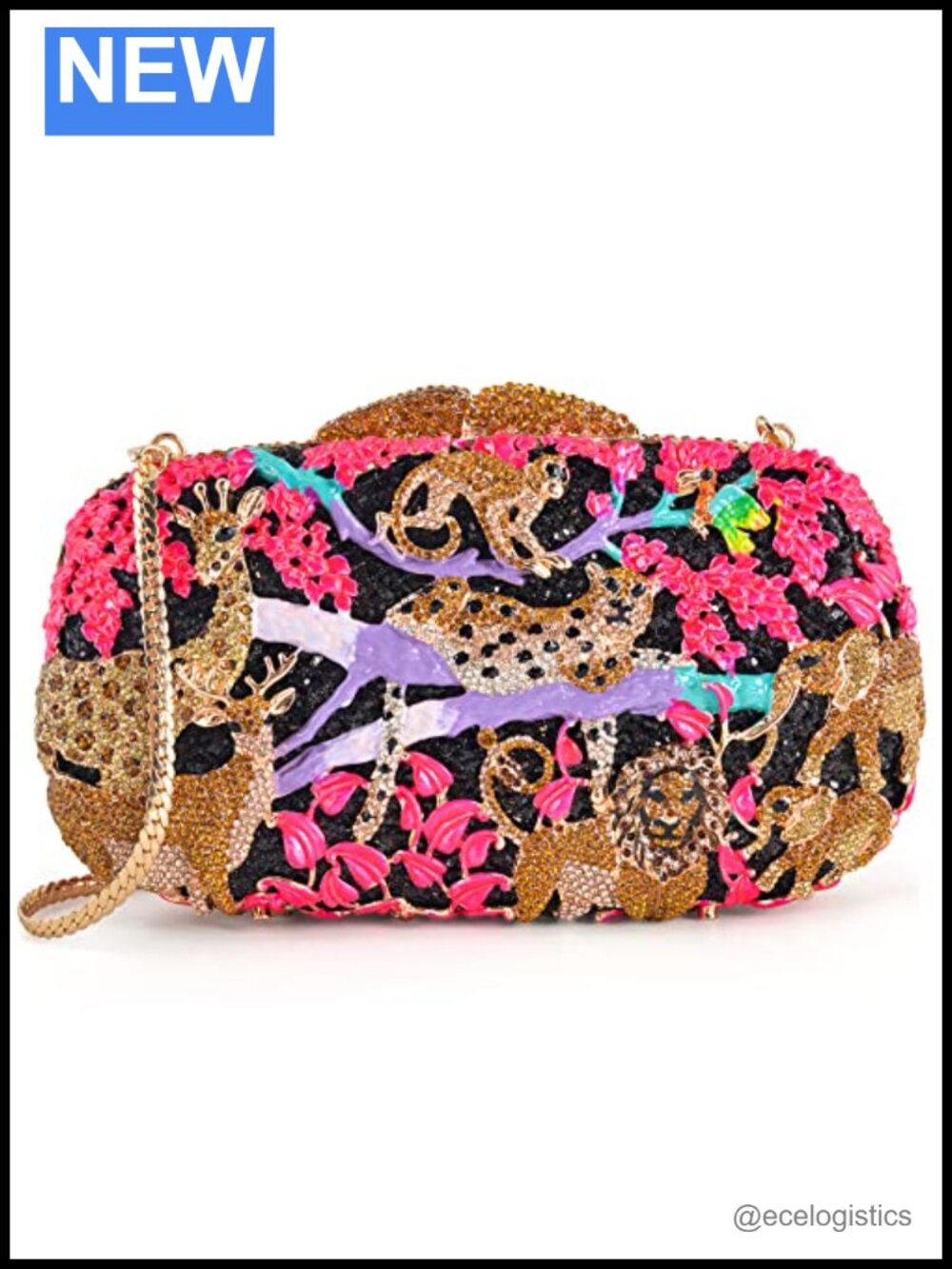 Rhinestone Crystal Evening Clutch Bag Handmade Sparkly Formal Purse